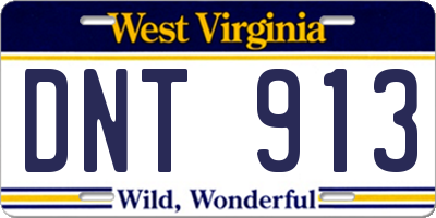 WV license plate DNT913