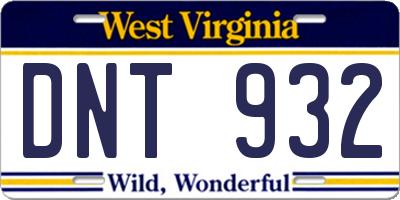 WV license plate DNT932