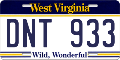 WV license plate DNT933