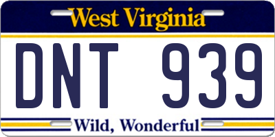 WV license plate DNT939
