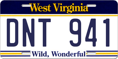 WV license plate DNT941