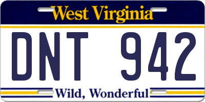 WV license plate DNT942