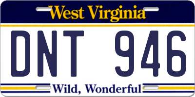 WV license plate DNT946