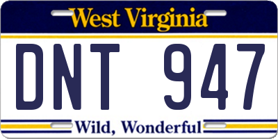 WV license plate DNT947