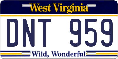 WV license plate DNT959