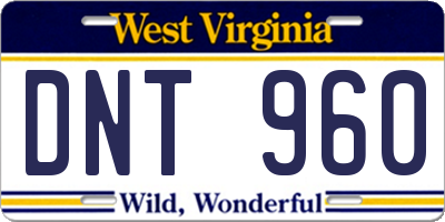 WV license plate DNT960