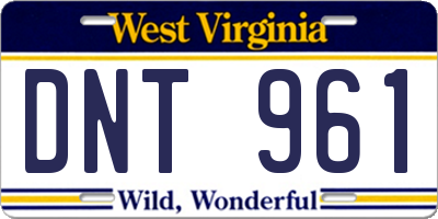 WV license plate DNT961