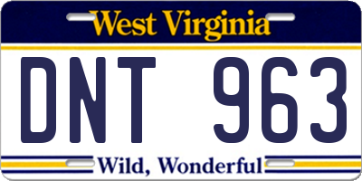 WV license plate DNT963