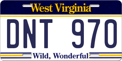 WV license plate DNT970