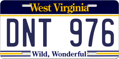 WV license plate DNT976