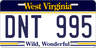 WV license plate DNT995