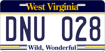 WV license plate DNU028