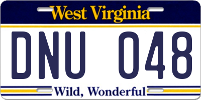 WV license plate DNU048