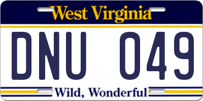 WV license plate DNU049