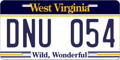 WV license plate DNU054