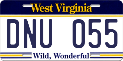 WV license plate DNU055