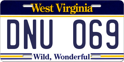 WV license plate DNU069