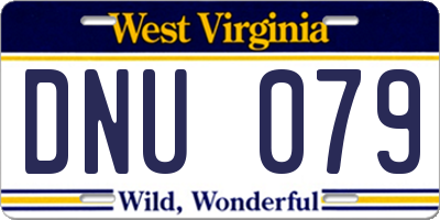 WV license plate DNU079