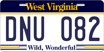 WV license plate DNU082