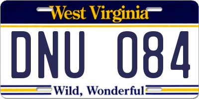 WV license plate DNU084
