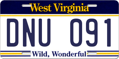 WV license plate DNU091