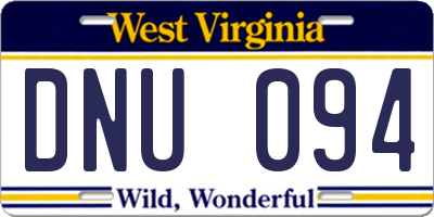WV license plate DNU094
