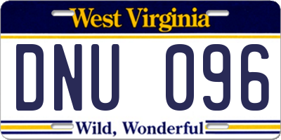 WV license plate DNU096