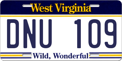 WV license plate DNU109