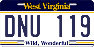 WV license plate DNU119