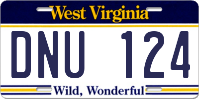 WV license plate DNU124