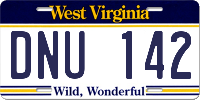 WV license plate DNU142