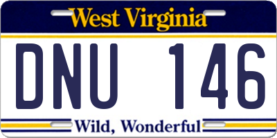 WV license plate DNU146