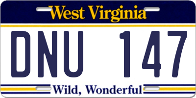 WV license plate DNU147