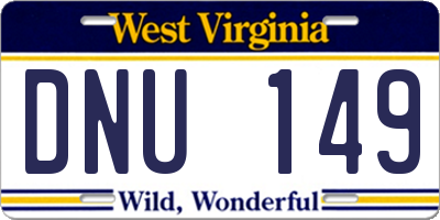 WV license plate DNU149