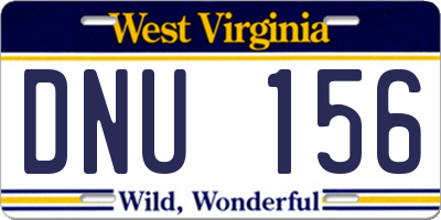 WV license plate DNU156