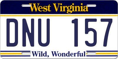 WV license plate DNU157