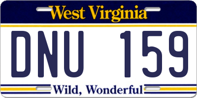 WV license plate DNU159