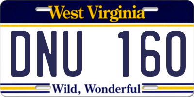 WV license plate DNU160