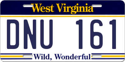 WV license plate DNU161