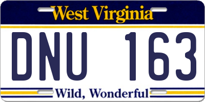 WV license plate DNU163