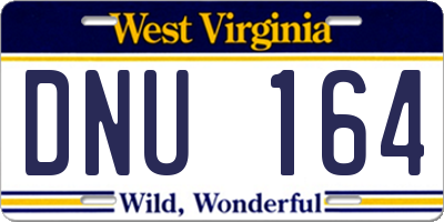 WV license plate DNU164