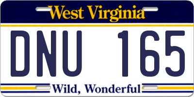 WV license plate DNU165