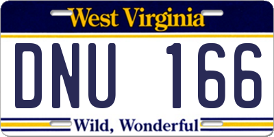 WV license plate DNU166