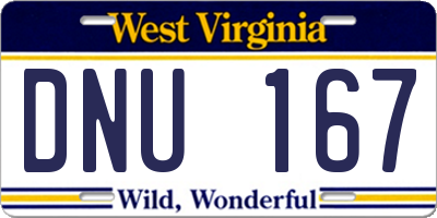 WV license plate DNU167