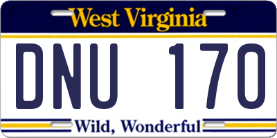 WV license plate DNU170