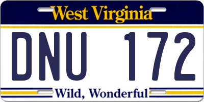 WV license plate DNU172