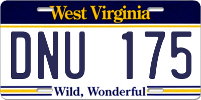 WV license plate DNU175
