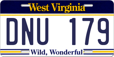 WV license plate DNU179