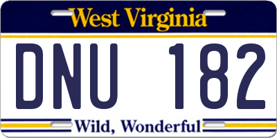 WV license plate DNU182