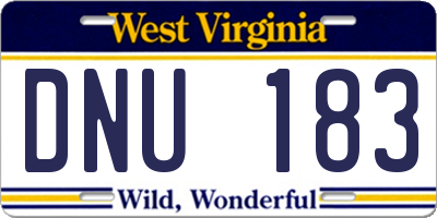 WV license plate DNU183
